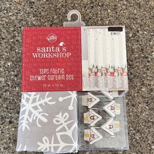 Santa's Workshop Shower Curtain Set